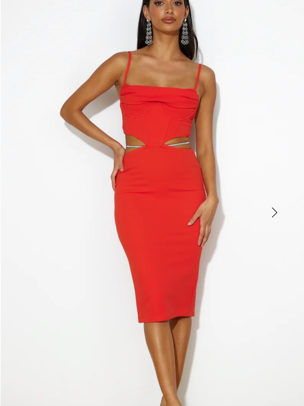 Hello Molly Sipping Cocktails Midi Dress Red - M